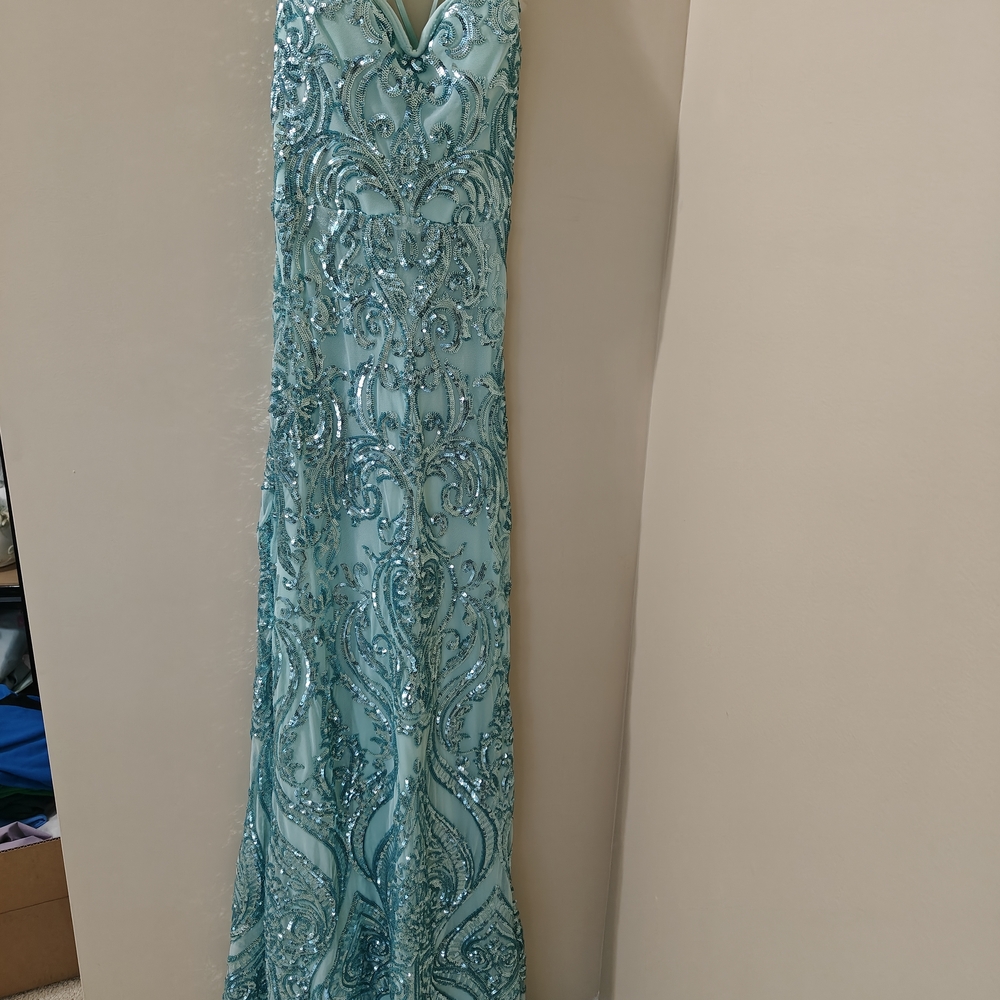 Windsor Aqua Embellished Maxi Dress